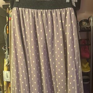 LuLaRoe Lavender Polka Dot Midi Skirt